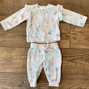 GRAYSON MINI Newborn Baby Girl Tie Dye Sweatsuit Outfit Set